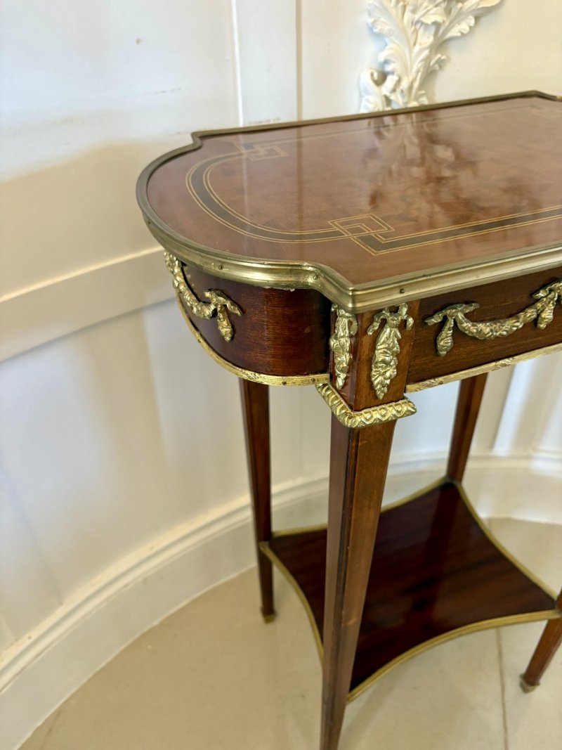 Outstanding Quality Antique Edwardian Mahogany and Ormolu Mounted Lamp Table - Image 8